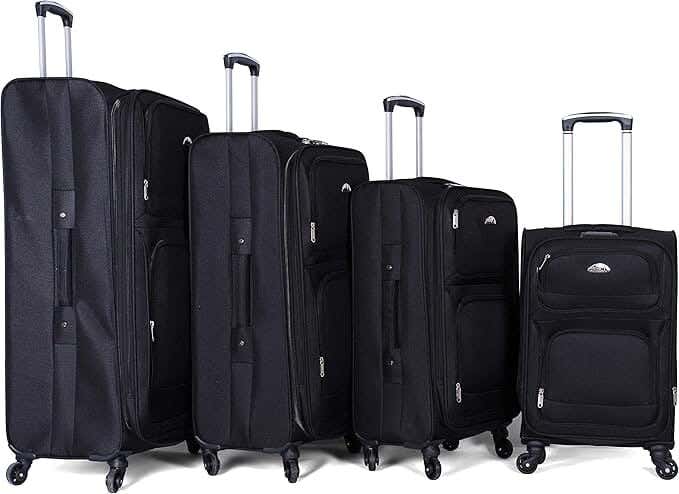 Nour Shopping Travel Bag Set, 4 Pieces, Fabric - Black