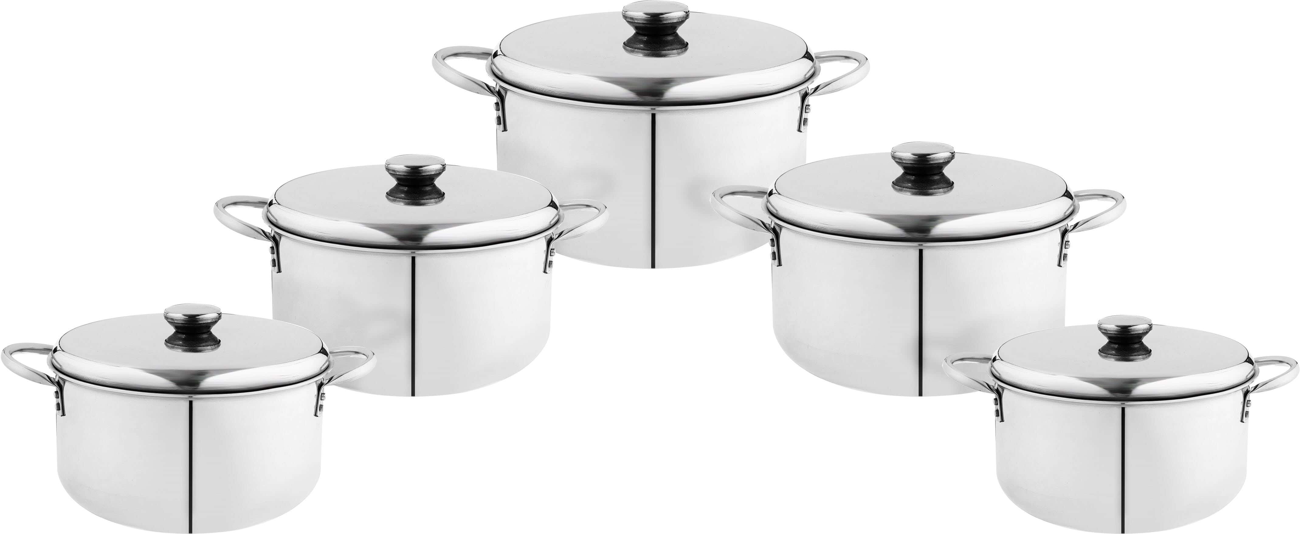 Al Ahram Aluminum Cookware Set, 10 Pieces - Silver
