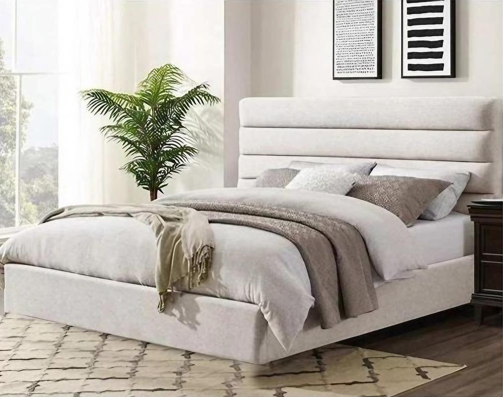 Beech & Counter Wood Cabotine Bed, 100x120x195 cm - Off White