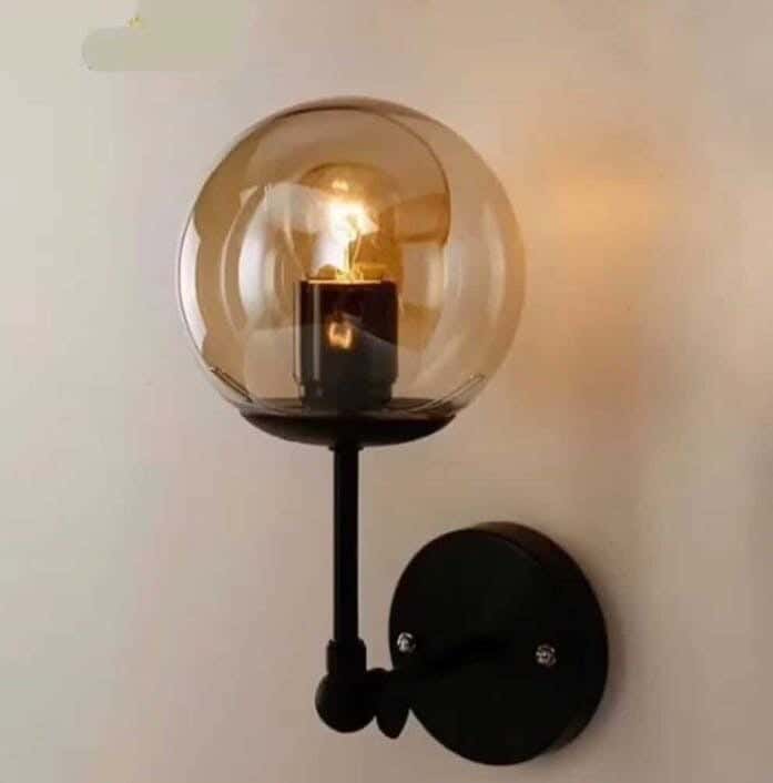 Metal Wall Lamp With Rust-Resistant Metal Coating, 24 X 24 X 32 Cm - Black