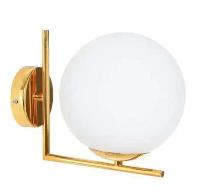 Metal Wall Lamp With Rust-Resistant Metal Coating, 15 X 15 X 23 Cm - Gold
