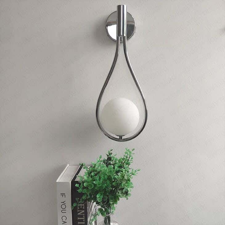 Metal Wall Lamp With Rust-Resistant Metal Coating, 25 X 20 X 30 Cm - Silver