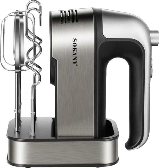 Sokany SK-6627 Hand Mixer, 5 Speeds, 350 Watt - Silver