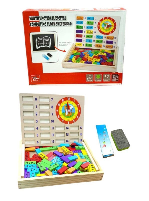 Alsafwa W21-43 Counting And Time Board Toy for Unisex Children - Multicolor