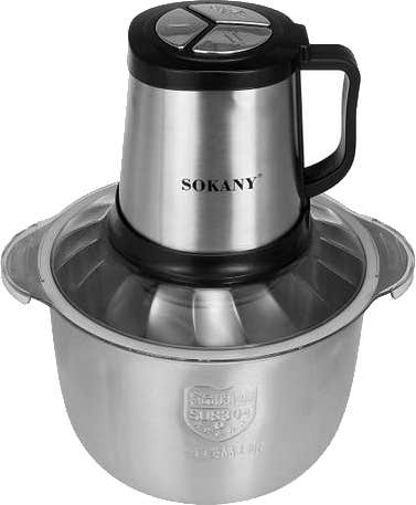 Sokany Sk-7015 Chopper & Grinder, 5 Liter, 800 watt - Silver Black