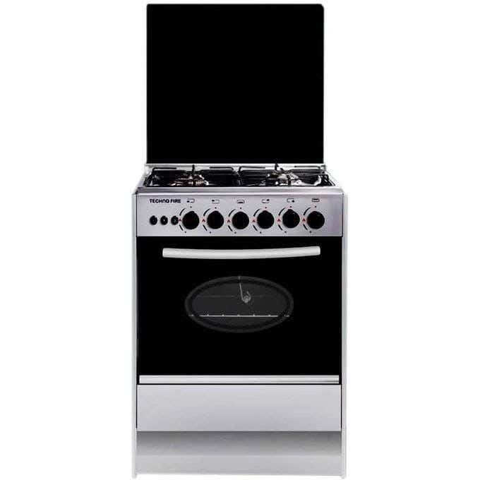 Techno Fire TF-85-SH Gas Cooker, 4 Burners, 55x55 cm, Self Ignition - Silver Black