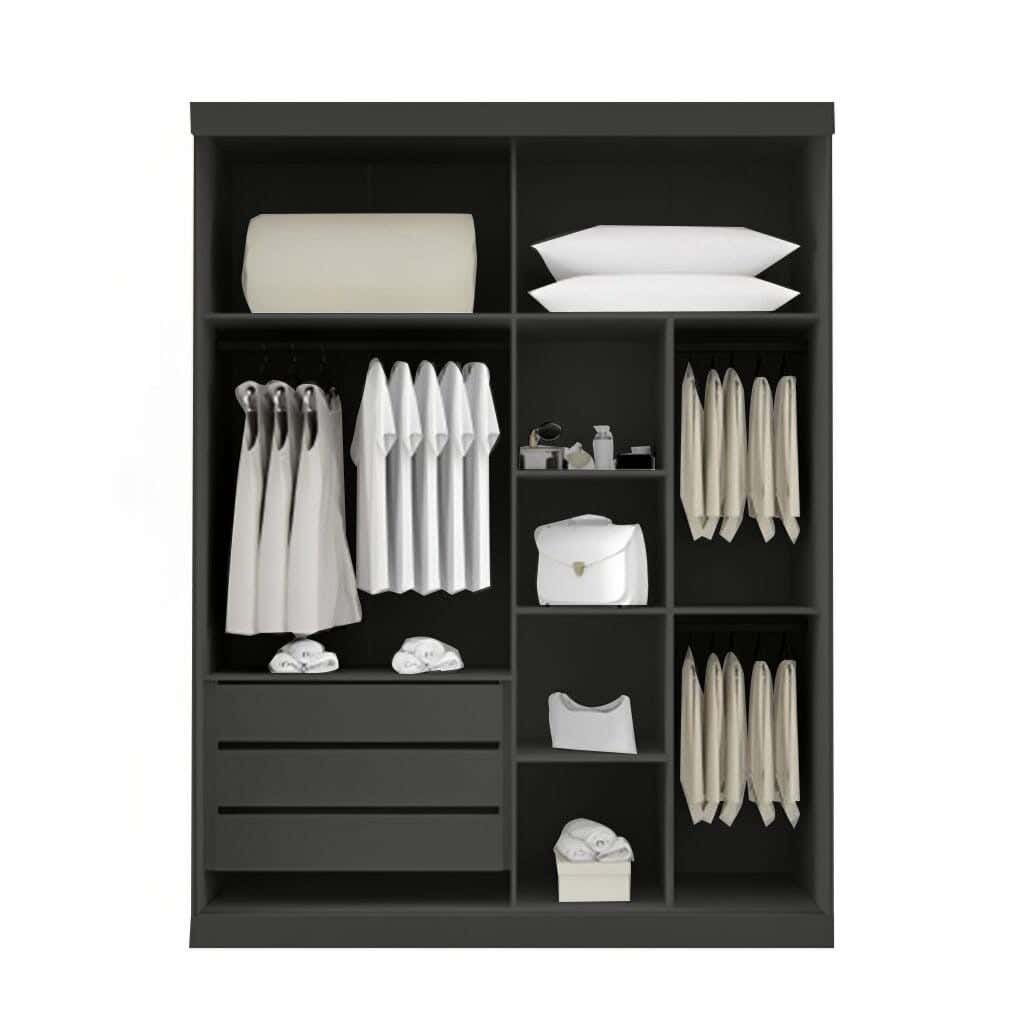 MDF Clothes' Cabinet, 210x180x50 cm - Black