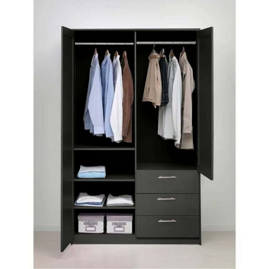 MDF Clothes' Cabinet, 200x120x50 cm - Black