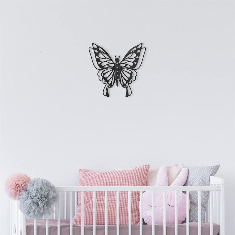 Decorative Wall Hanging, MDF Wood, 35×45×0.5 - Black