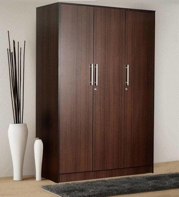 MDF Wood Wardrobe 3 Door, 120x50x200 Cm - Brown