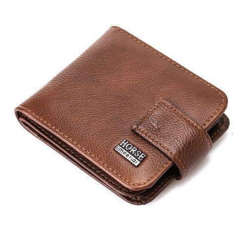 Leather Wallet, 15×8×2.8 cm - Brown