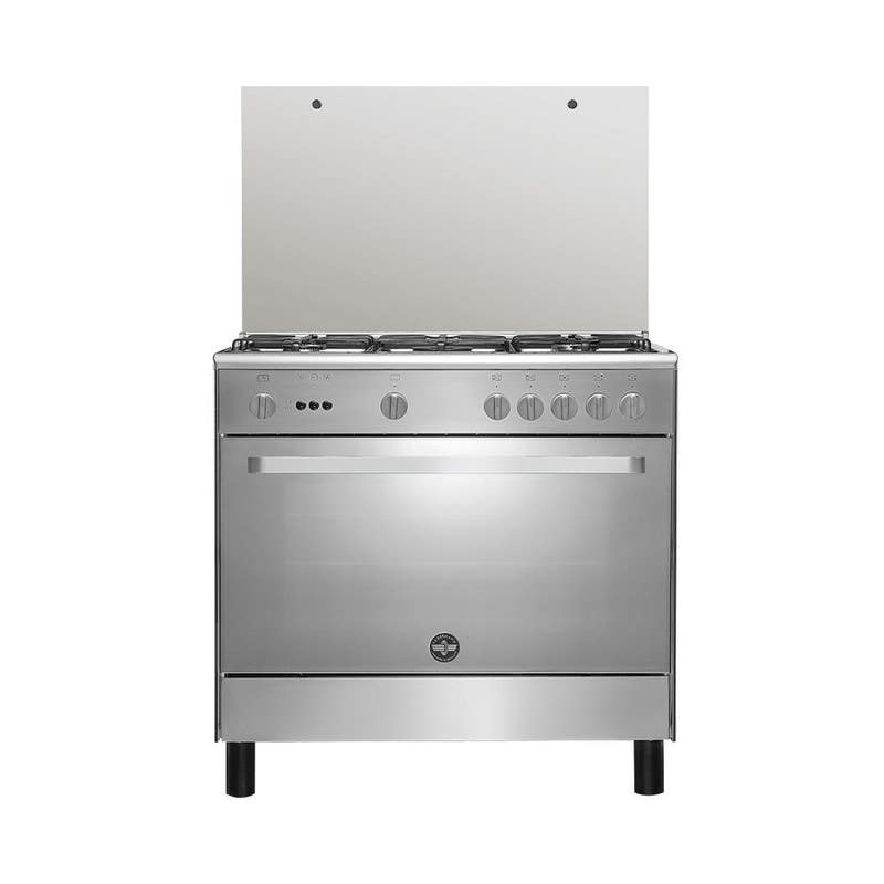 La Germania 9C10GRB1X4AWW Gas Cooker, 5 Burners, 90x60 cm, Full Safety - Silver