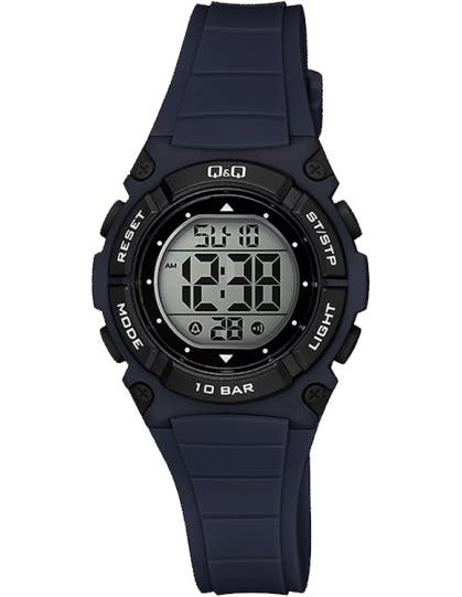 Q&Q M187J007Y Round Digital Sport Watch For women, M /26 - 39 mm - Blue Black