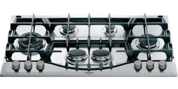 Ariston PHN 961 TS/IX/A Built-in Gas Hob, 6 Burners, 90cm, Cast Iron Grates / Self-Ignition / Full Safety - Silver