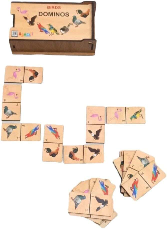 Alsafwa R19-1-I Wooden Dominoes Birds - Beige