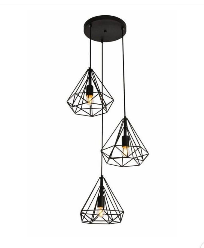 Modern ceiling chandelier, 80 x 30 cm - black