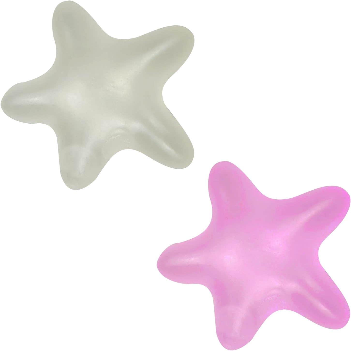 Funnysquee Starfish Stress Balls, 2 Pieces - Pink Grey