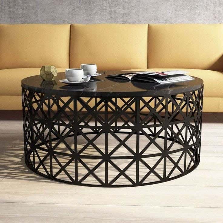 Metal coffee table, 75x40x75 cm - Black