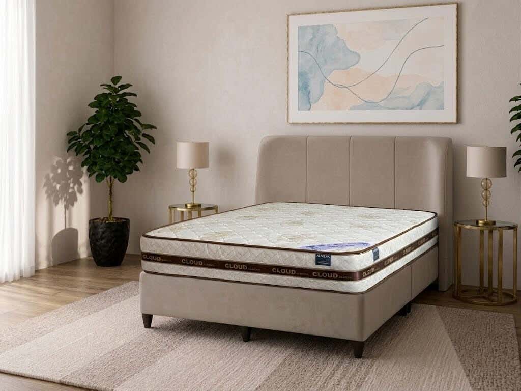Claude Alalmeramattresses With Spiral Interlock Springs And Firmness, 27 Cm Thick, 190 × 200 Cm - White
