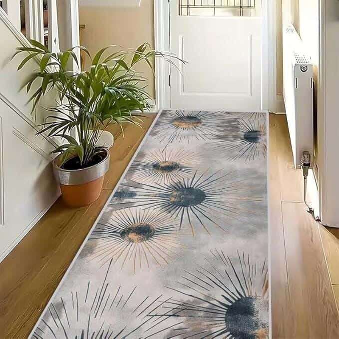 Line Sleep Dots Fabric Door Mat, 100x200 cm - Multicolor