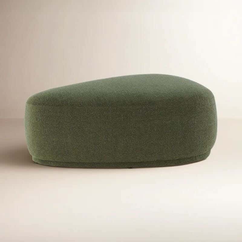 Beech and linen pouf, 80 x 80 cm - oil