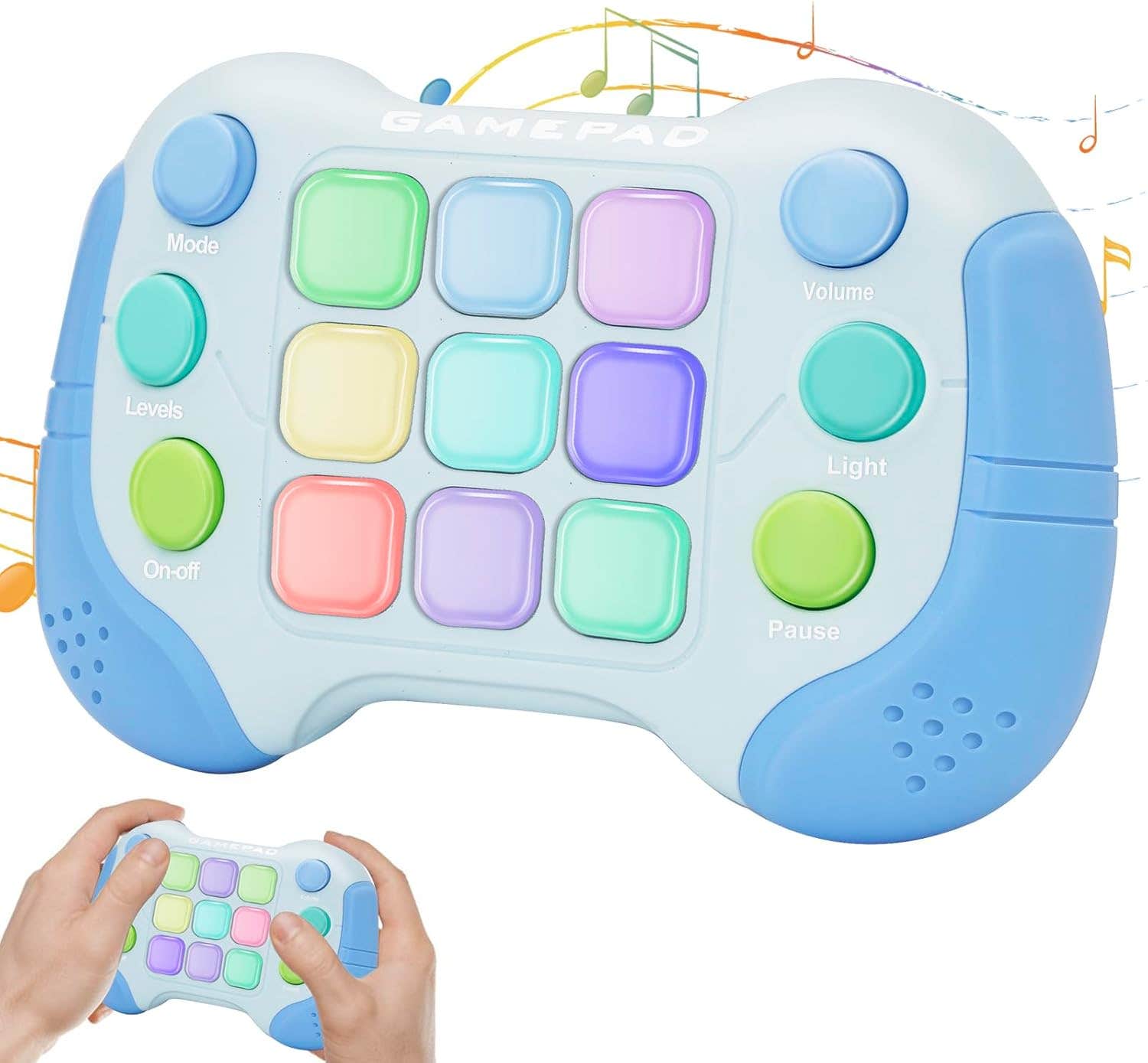 Thinhous Light Up Design Plastic Push Pop It Game - Blue