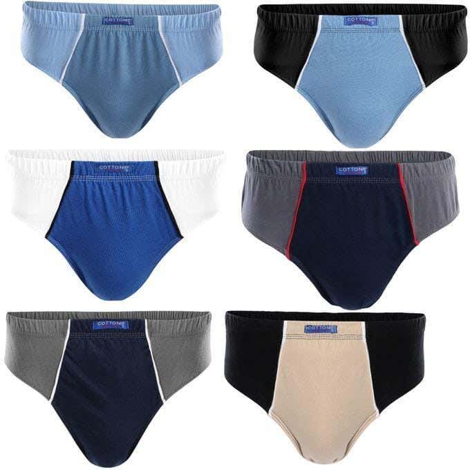 Cottonil Cotton Men Digital Bikini Set, M, 6 Pieces - Multicolor