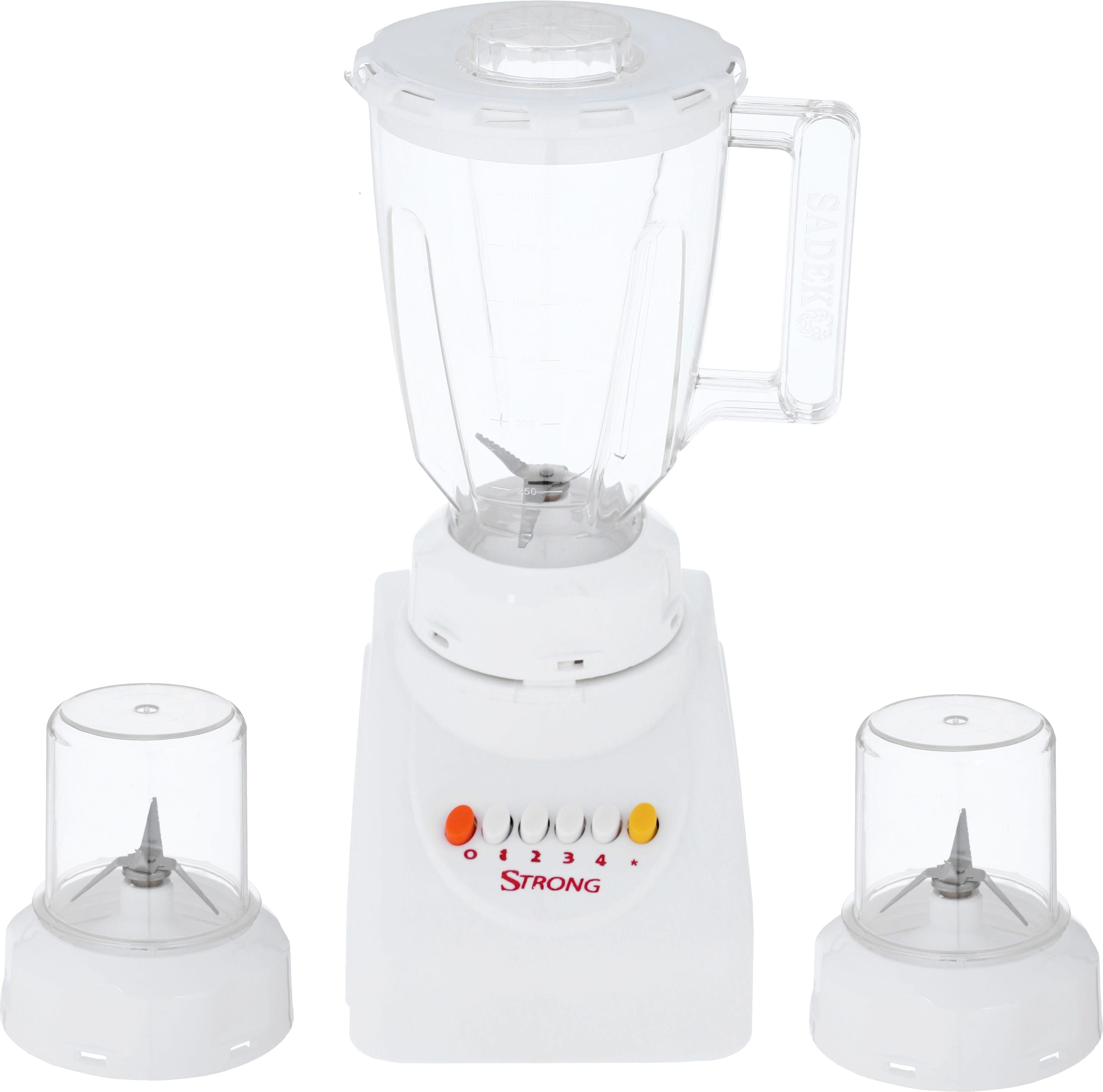 Strong Electric Blender, 500 Watt, 1.5 Liter, 2 Choppers - White