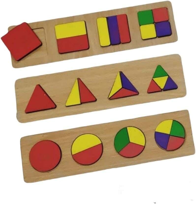 Alsafwa R27-1 Fraction Rulers for Learning Geometric Shapes - Multicolor