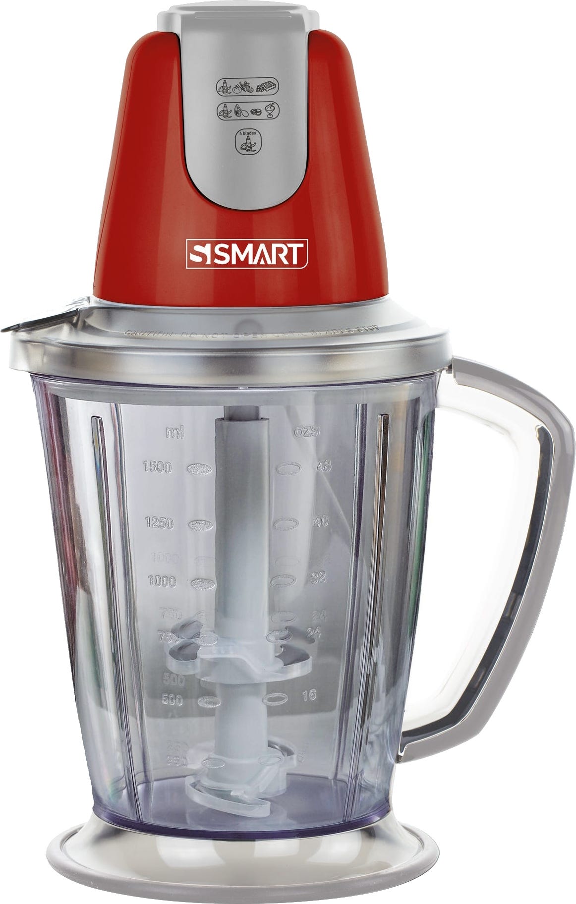 S Smart SCH6111EU Chopper, 2 Liter, 600 Watt - Red