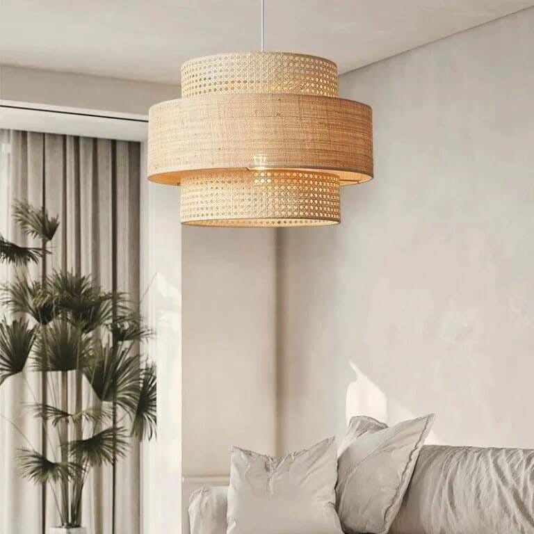 Joky Metal And Fabric Ceiling Chandelier, 49×35×35 cm - Beige