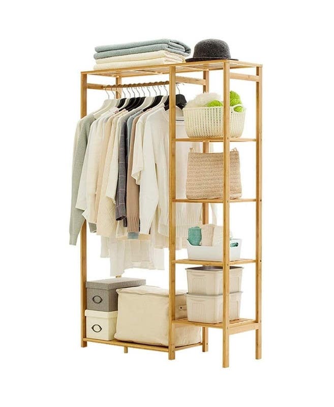 Wood Clothes' Cabinet, 140x40x200 Cm - Beige