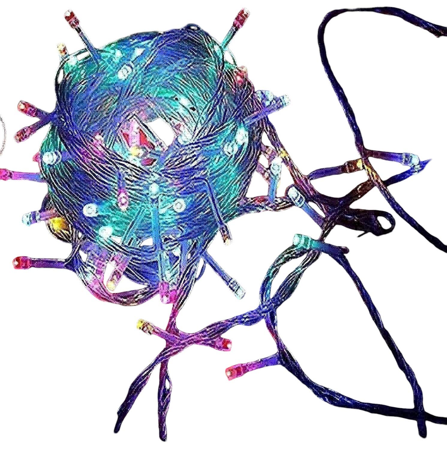 Plastic String Lights with Two Plugs, 6m - Multicolor