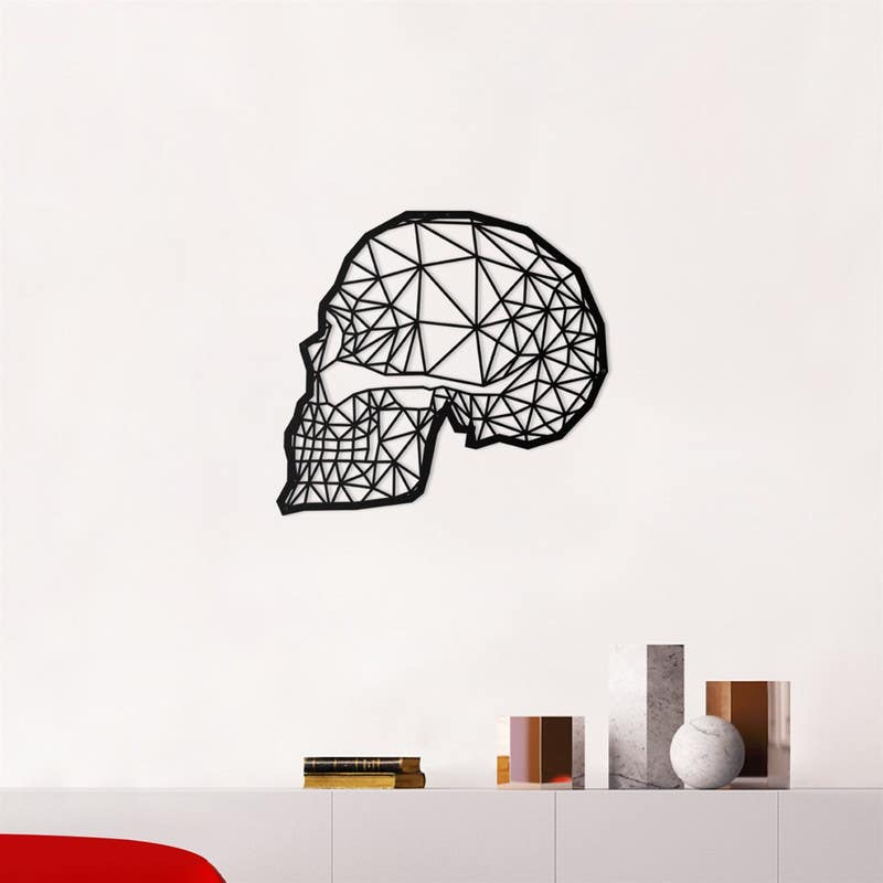 Decorative Wall Hanging, MDF Wood, 95×95×0.5 - Black