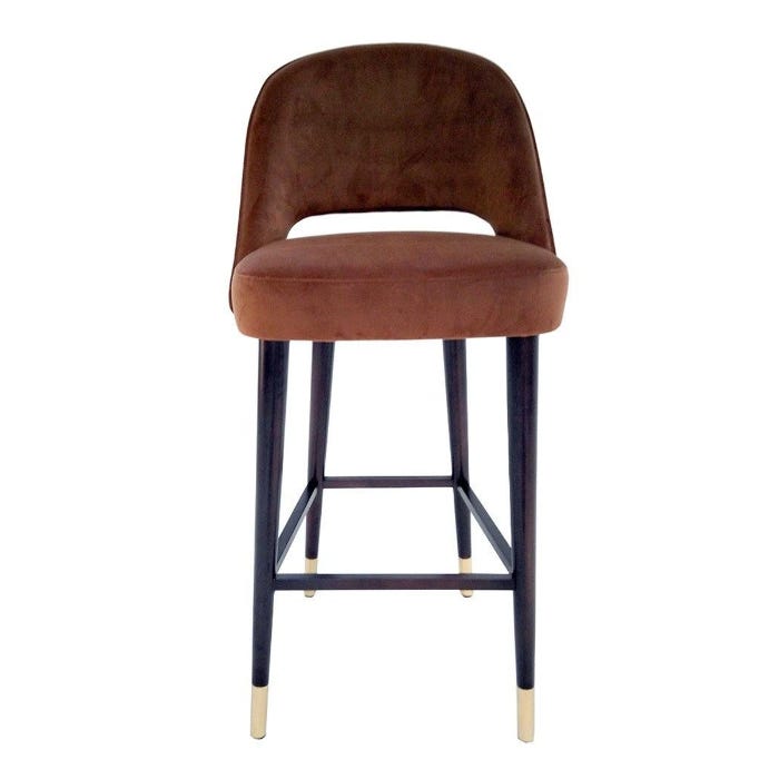 Padded Metal Moving Barstool, 115×47 cm - Brown