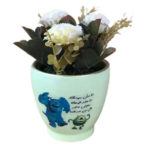 Pottery Plants Pot, 10×18 cm - Light Green
