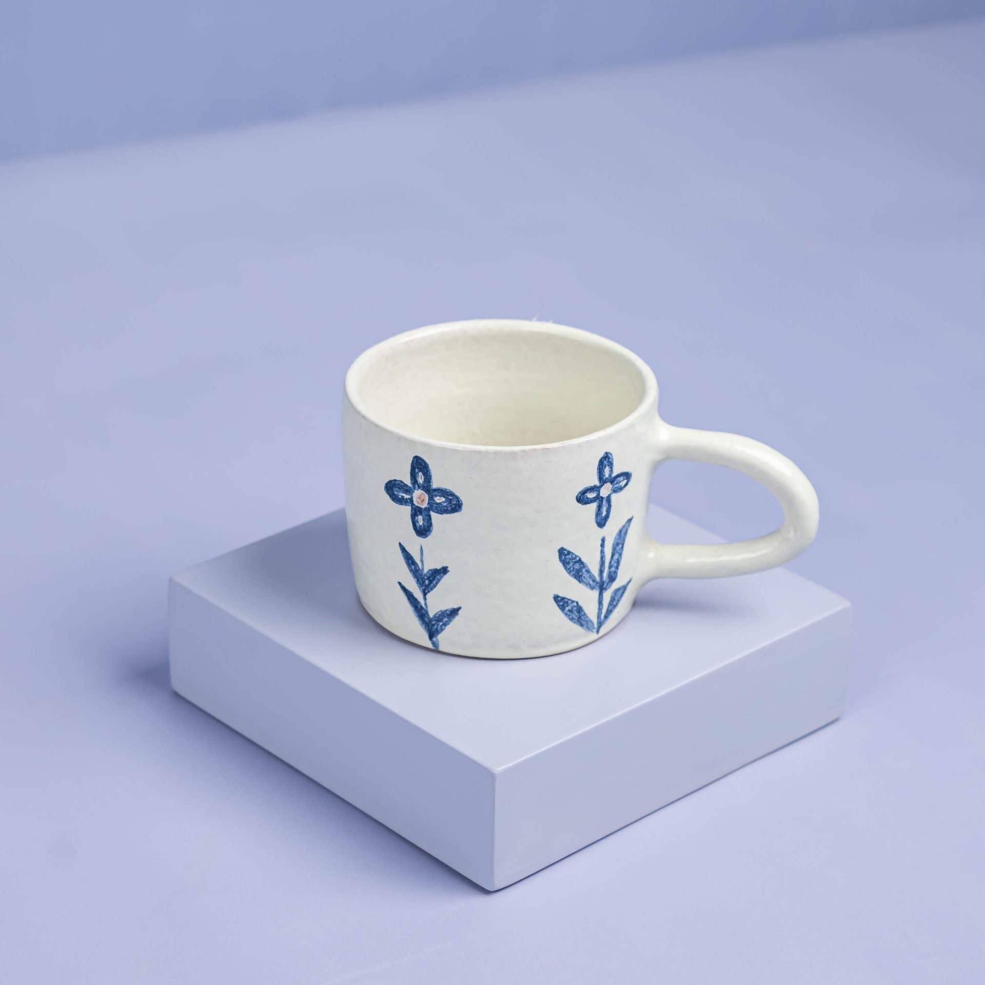 Homepro Greek Flower Porcelain Mug, 7X10 Cm - Multicolor
