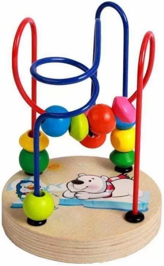 Alsafwa Spiral Maze Game, Wooden - Multicolor