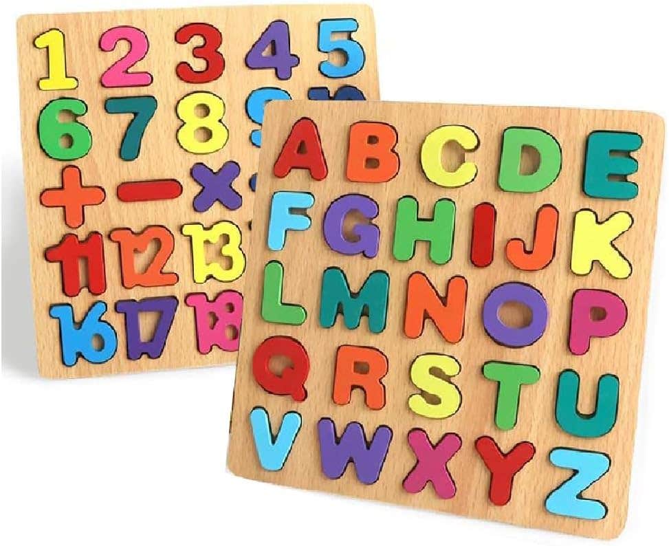 Wood Educational Wooden Puzzles, 6 Pieces - Multicolor