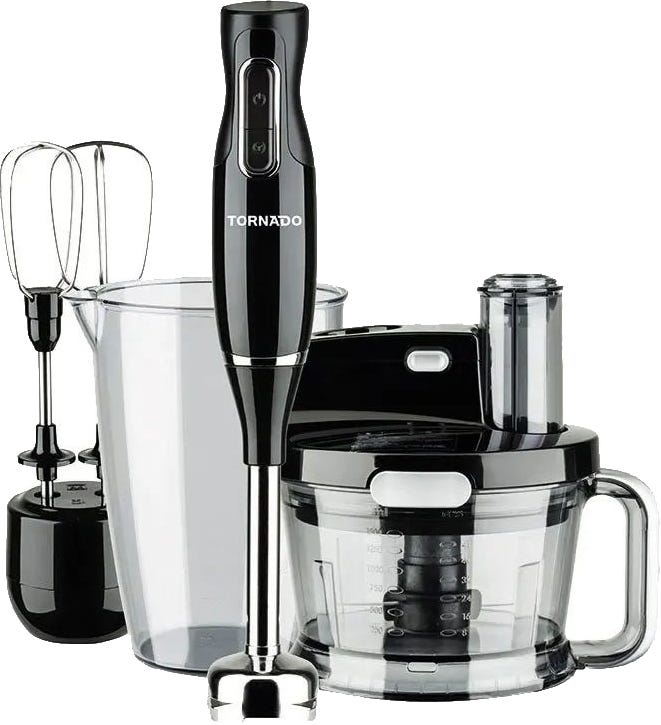 Tornado THB-1000MKL Hand Blender, 1000 Watt, 900 ml - Black