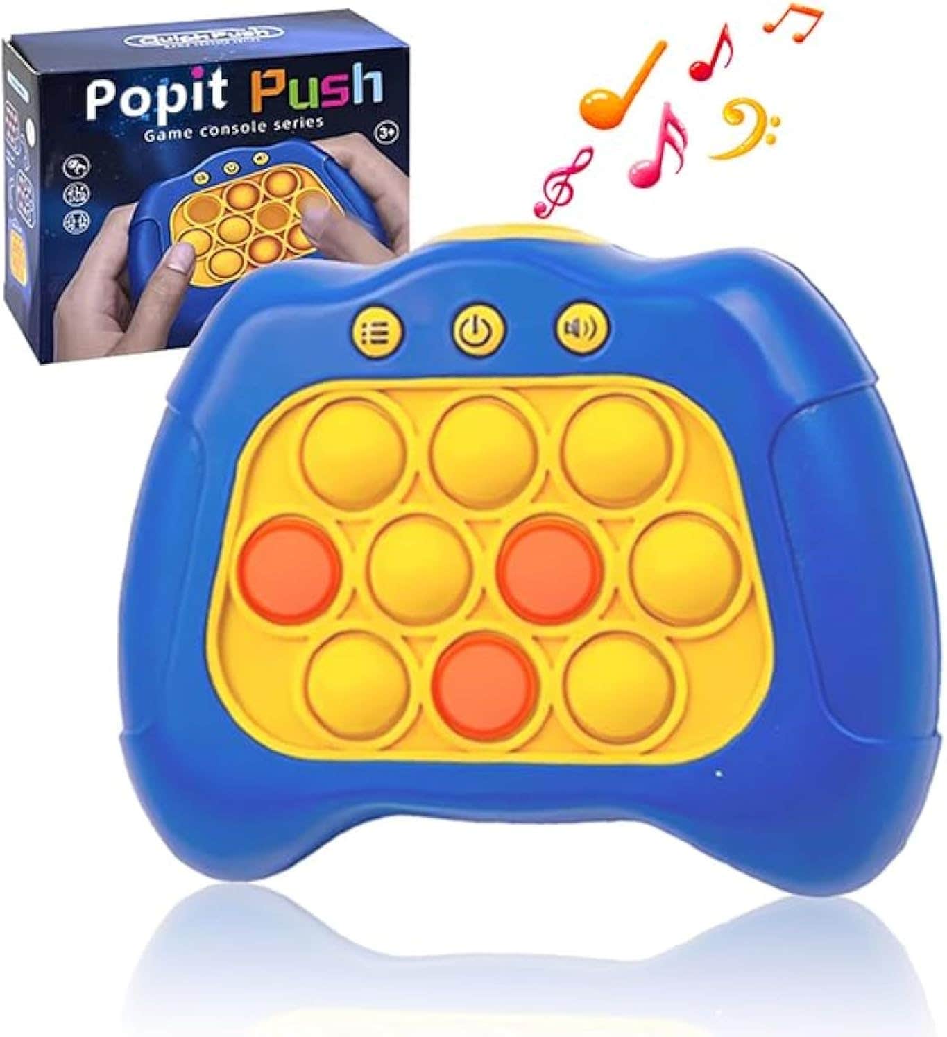 Jastown Anti-Stress Design Plastic Pop Pop It Fidget Toy - Blue Yellow