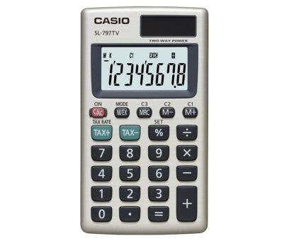 Casio SL-797TV-GD-W-DH Portable Practical Calculator - Silver