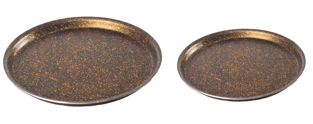 Granite Oven Tray Set, 2 Pieces- Gold Black