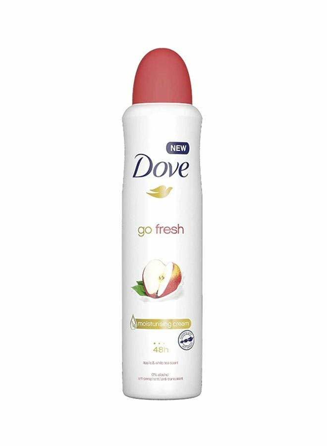 Dove Go Fresh 48H Antiperspirant Deodorant Spray with Apple and White Tea Scent with Moisturizing Cream - 250 ml