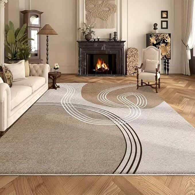 Line Sleep Dots Fabric Carpet protector, 160x250 cm - Multicolor
