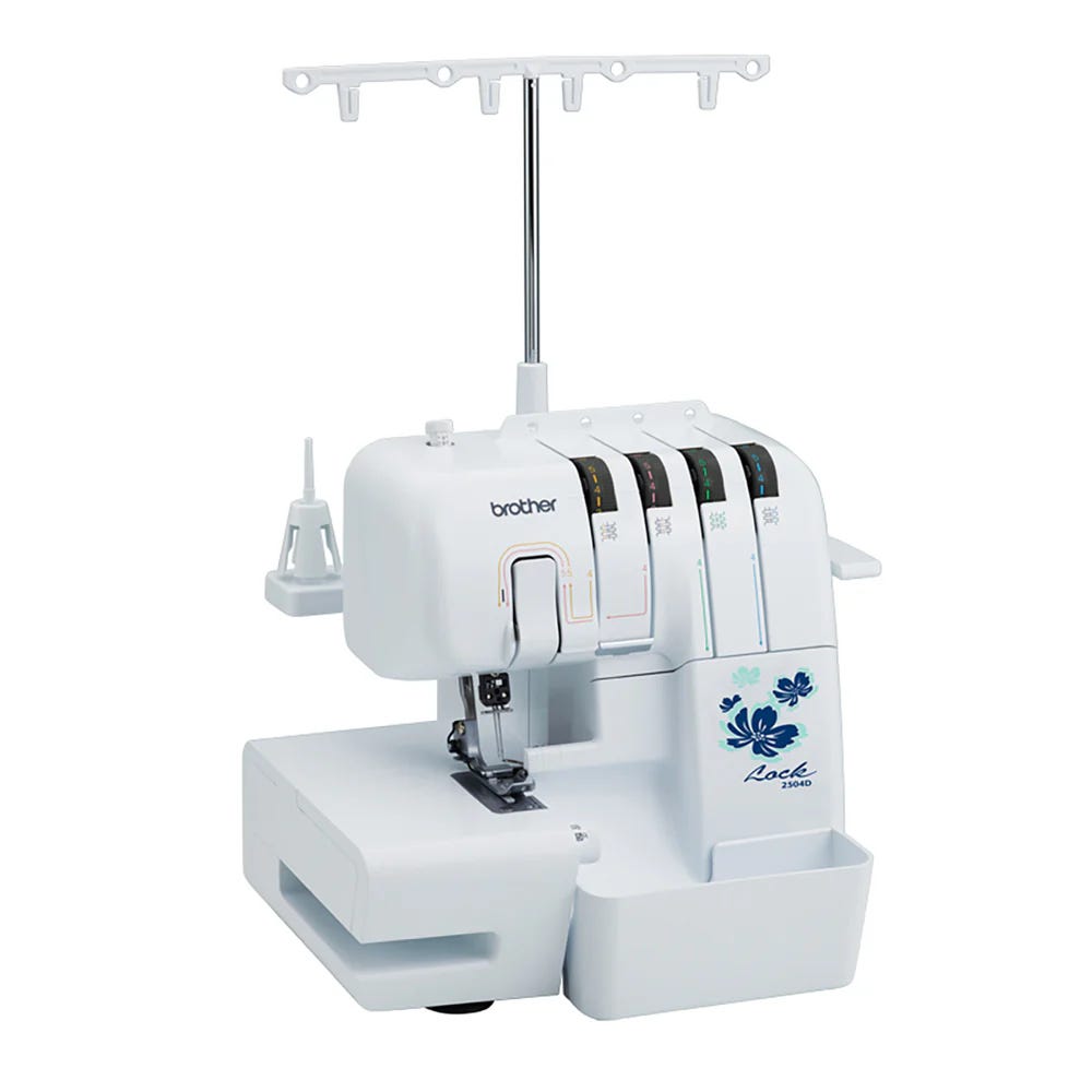 Brother Overlock Machine, 3/4 Thread, Medium Size, 2504D - White Blue