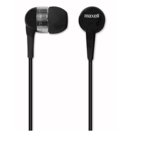 Maxell Wired Stereo Earphones, 1.2 Meter - Black