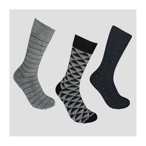 Men's 3-Piece Sock Set, One Size, Cotton - Multicolor