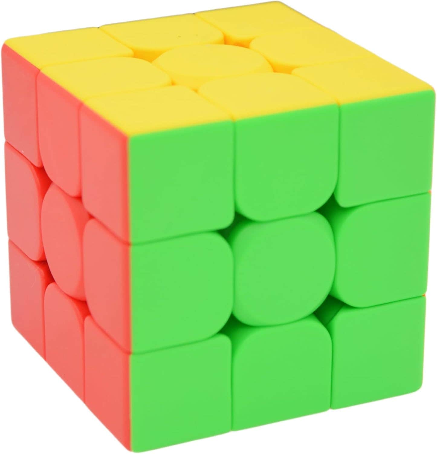 Bukefuno Stickerless Design Plastic Puzzle Cube, 3x3 - Multicolor