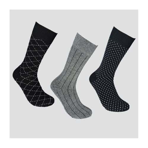 Men's 3-Piece Sock Set, One Size, Cotton - Multicolor